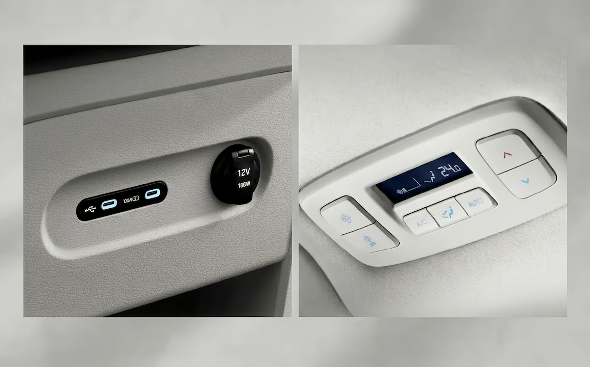 USB-C 충전 포트와 독립형 뒷좌석 냉난방 조절 기능을 갖춘 현대 스타리아 라운지